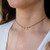 Citrine beaded chain choker necklace in bronze - 12 chain with 2 adjustable extender - November birthstone