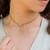 Crystal quartz beaded chain choker necklace in bronze - 12 chain with 2 adjustable extender - April birthstone