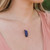 Small slab lapis lazuli crystal necklace in 14k gold fill - 16 chain with 2 adjustable extender - September birthstone