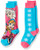 Disney Girls Frozen 2 Pack Knee  Pink-Blue Assorted  Fits Sock Size 5-6-5 Fits Shoe Size 4-7-5