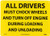 NMC M372RB Restricted Area Sign  Legend ALL DRIVERS MUST CHOCK WHEELS AND TURN OFF ENGINE DURING LOADING AND UNLOADING  14 Length x 10 Height  Rig