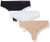 Calvin Klein Womens Invisibles Thong Panty  Black-White-Light Caramel  Small