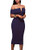 Alvaq Womens Sexy V Neck Off The Shoulder Evening Bodycon Club Midi Dress  Dark Blue  XX-Large