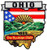 Ohio State Shaped Map Embroidered Patch  with Iron-On Adhesive