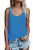 OMSJ Women Shirts Sleeveless Summer Tunic Loose Fit Tank Tops -L  Solid Blue- OMSJ Women Shirts Sleeveless Summer Tunic Loose Fit Tank Tops -L  Solid Blue-