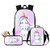 Dispalang Cartoon Backpack for Girls Cute Unicorn Prints School Bag and Lunch Bag Set Children Pencil Bags