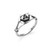 Sterling Silver Rose Bud Thick Comfort Fit Band Ring - Nature Charm Friendship Promise Jewelry - Size 9