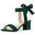 Allegra K Womens Open Toe Ankle Tie Back Green Block Heel Sandals - 9 M US