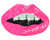 Neon Pink Lips Sequin Iron-On Applique Patch by pc  10-1-4 x 7  TR-10900 -1-pc-