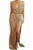 DORA BRIDAL Women Sexy Sequins Lace Evening Dress V-Neck Formal Gowns with High Split US8 Gold