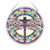 Amia Stained Glass Purple Dragonfly Medium Circle Suncatcher  Multicolor