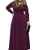POSESHE Womens Solid V-Neck Long Sleeve Plus Size Evening Party Maxi Dress -3X-Large  Purple-