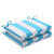 Pillow Perfect Outdoor Cabana Stripe Squared Corners Seat Cushion, Turquoise, Set of 2