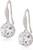 Rhodium-Plated Sterling Silver Cubic Zirconia Halo-Setting Dangle Drop Earrings