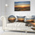 Design Art Red Sunset with Dark Ocean Waves Seashore Canvas Wall Art, 40x20", Blue