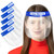 5 Pack Safety Face Shield  Reusable Plastic Anti-Fog Face Protection with Clear Visor Mask Shields