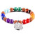 JOXFA Unisex 8mm Rudraksha Beads 7 Chakra Bracelet Aromatherapy Bracelet Yoga Meditation Rosary Lava Beads Elastic Beaded Stretch Bracelets