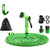 IROCH Expandable Garden Hose - Green Expanding Flexible Water Hose Pipe with 8 Function Spray Gun-Hose Hanger-Storage Bag-Various Fittings -100FT-