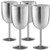 FineDine Premium Grade 18-8 Stainless Steel Wine Glasses 12 Oz- Double-Walled Insulated Unbreakable Goblets Stemmed Wine Glass BPA-Free Leak Resistant