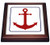 3dRose Red Boat Anchor Blue Outline Trivet with Ceramic Tile  8 by 8  Brown