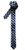 Retreez Classic Check Woven Microfiber Skinny Tie - Navy Blue and Grey Check