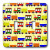 3dRose lsp_25427_2 Cute Train Print Primary Colors Yellow Stripe Background Toggle Switch Multi