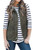 SENSERISE Womens Lightweight Sleeveless Military Anorak Drawstring Jacket Vest-Army Green S-