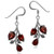 Silvershake 5-7ct- Natural Garnet 925 Sterling Silver Leaf Dangle Hook Earrings
