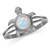 Silvershake 6mm Natural Round Shape Moonstone 925 Sterling Silver Turtle Fashion Casual Solitaire Ring Size 9