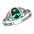 Silvershake Nano Green Emerald 925 Sterling Silver Triquetra Celtic Knot Ring Size 7