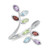 Silvershake Genuine Blue Topaz Amethyst Garnet and Peridot 925 Sterling Silver Delicate Leaf Adjustable Ring Size 5