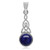 Silvershake Genuine Lapis White Gold Plated 925 Sterling Silver Triquetra Celtic Knot Pendant