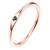 AVECON Rose Gold Plated Womens Ring 925 Sterling Silver Carve Heart 2MM Stackable Ring Size 8