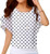 VIISHOW Womens Loose Casual Polka Dot Short Sleeve Chiffon Top T-Shirt Blouse White Dot Medium