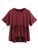 Romwe Womens Loose Ruffle Hem Short Sleeve High Low Peplum Blouse Top Burgundy Medium