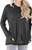 LYXIOF Women Round Neck Long Sleeve Sweatshirt Pocket Pullover Loose Shirts Tunic Tops Black M