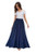 Sinono Womens Chiffon Retro Maxi Skirt Vintage Ankle-Length Skirts -Medium  Navy Blue-
