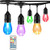 Commercial Grade Outdoor String Lights - RGB 48FT LED String Lights 15 Hanging Sockets Edison Bulbs Dimmable Remote Control Heavy-Duty Weatherproof Co