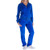 Facitisu Womens 2 Piece Outfits Oversize Velvet Zip Hoodie Sweatshirt and Pants Sweatsuits and Velour Tracksuit Jogging Suit -XX-Large  Royal Blue-