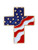 PinMart American Flag Patriotic Cross Religious Jewelry Enamel Lapel Pin