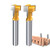 T Slot Router Bit 1-4 Inch Shank Keyhole Router Bit Set - 3-8 and 1-2 Inch Blade Diameter Woodworking Tool 2 Pcs by ROOCBIT