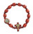 Catholica Shop I Catholic Religious Wear Elasticated Saint Benedict Medal Bracelet with Crucifix Cross Wooden Beads Decade Rosary I Stretchable Bracel