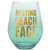 30oz Stemless Green Wine Glass - Resting Beach Face-
