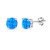 Sterling Silver Synthetic Blue Opal 6mm Round Stud Earrings