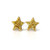Star Stud Earrings  Metal Free Plastic Post  10mm Gold Glitter
