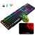 Wireless Gaming Keyboard and Mouse Rechargeable Rainbow Backlit Keyboard Mouse with 3800mAh Battery Mechanical Feel Gaming Keyboard 7 Color Gaming Mut