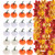Ujuuu 300 Pcs Fall Artificial Maple Leaves and 24 Pcs Artificial Orange White Pumpkins Fall Wedding Party Table Fireplace Decor Wreath Craft Harvest H