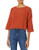 BB Dakota Juniors Big chill Rib Knit tie Sleeve top  Rust  Large