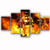 VIIVEI Firefighters Wall Art Canvas Prints Art Home Decor for Living Room Modern Pictures Pictures 5 Panel Large Posters HD Printed Painting Framed Ready to Hang (60" Wx32 H, a)