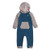 Hurley Baby Boys Long Sleeve Hooded Coverall  Blue-Shark Bite  24M